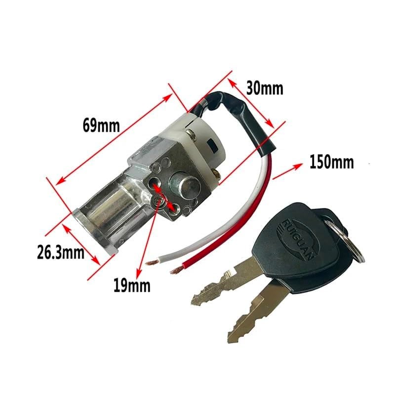 VOGOOPOI Battery Chager Ignition Switch Lock with 2 Keys for Motorcycle Electric Bike Scooter E-Bike Electric Lock Accessories - Image 2